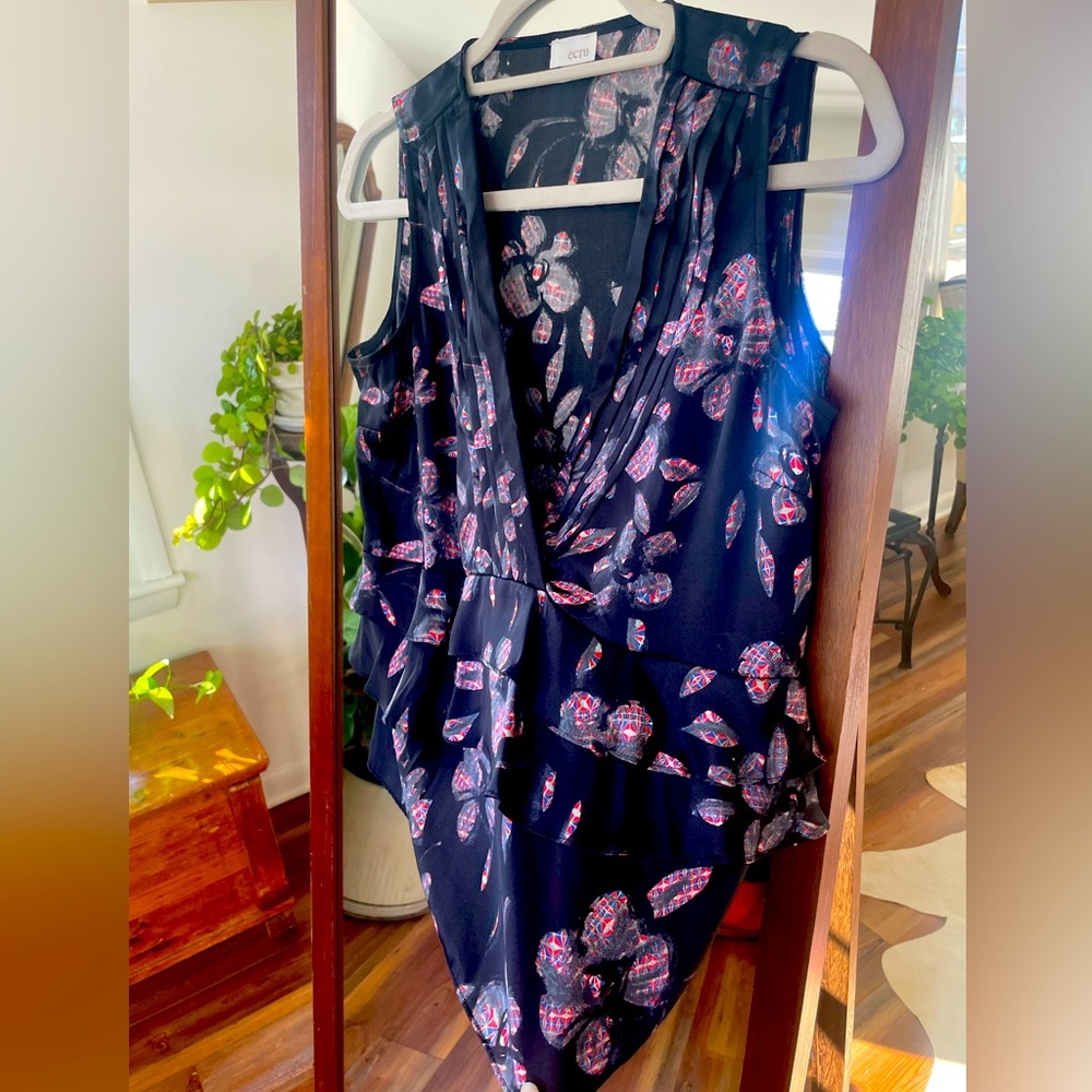 Ecru silk blouse